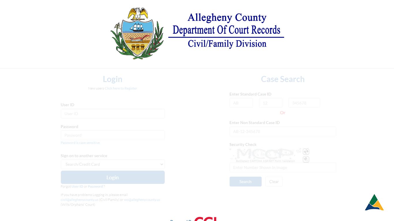 Login - Allegheny County Department of Court Records